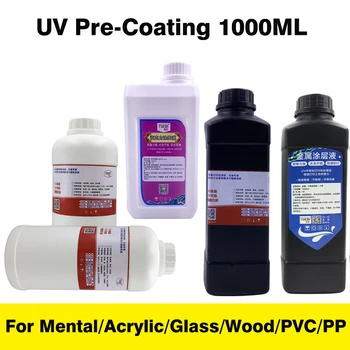 1 ליטר UV טרום ציפוי UV דיו / UV כספית דיו על חלק משטח זכוכית אקריליק עץ PVC PP מתכת הדפסה הדפסת uv ציפוי