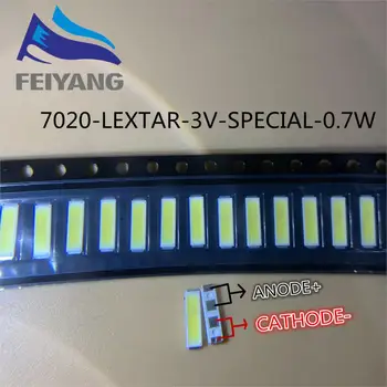 100pcs המקורי עבור Lextar SMD LED 7020 3v 0.7 W 240mA מגניב לבן 10000-13000K לטלוויזיה תאורה אחורית יישום באיכות גבוהה