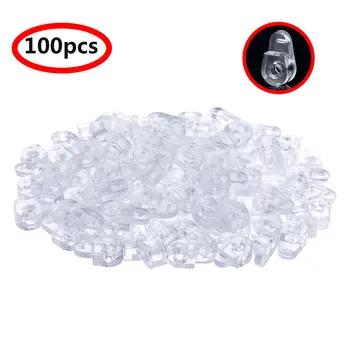 100Pcs פלסטיק שקופה פנל זכוכית שכר טרחה המראה לתקן קליפים אביזרים על דלת הארון חלון ראווה חומרה