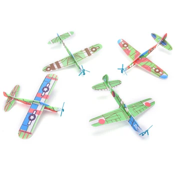 12Pcs DIY היד לזרוק דאונים מעופפים מטוסים צעצועים לילדים קצף מטוס דגם מסיבת שקית מילוי דאונים מעופפים המטוס צעצועים המשחק