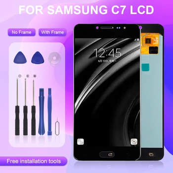 1PCS נבדק 5.7 אינץ OLED C7 תצוגה עבור Samsung Galaxy C7000 מגע Lcd פנל זכוכית מסך דיגיטלית הרכבה החלפה
