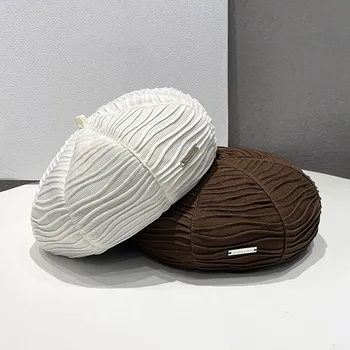 2022 יפנית מתכת סטנדרטי פסים הכומתות כובע האביב והסתיו פשוט נישה אופנה כל-התאמה צייר כובע כובעי נשים