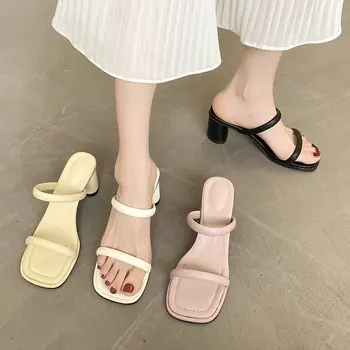 2023 קיץ נשים חדשות סנדל אופנה צר נשים גלדיאטור סנדל נעליים סיבוב עקב גבוהות, שמלה שקופיות נעלי נשי