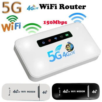 4G מיני כיס נתב WiFi נייד נייד מתאם Wi-fi Hotspot CAT4 150Mbps LAN+RJ45 4G Lte עם חריץ לכרטיס SIM 2600mAh