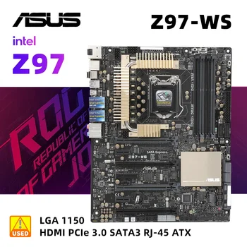 ASUS Z97-WS +i7 4790 לוח אם DDR3 ערכת תמיכה Xeon Core i7 i3 i5 Cpu-Intel Z97 HDMI M. 2 SATA3 32GB USB3.0 PCI-E 3.0 ATX