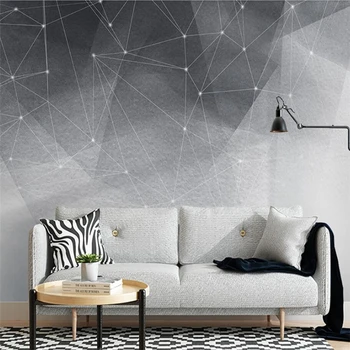 beibehang מותאם אישית ציור קיר טפט שחור לבן מופשט כוכבים קווים גיאומטריים צילום ציורי קיר רקע נייר קיר לעיצוב הבית