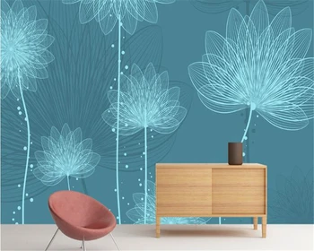 beibehang ציור קיר מותאם אישית מסמכי עיצוב הבית מסוגנן פנטזיה פרחים כחול טפט רול טלוויזיה ספה רקע 3d ציור קיר טפט