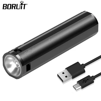 BORUiT פנס LED נייד Mini בהיר לפיד נטענת USB אור 3 מצבי אור עבור קמפינג תחת כיפת השמיים טיפוס הרים