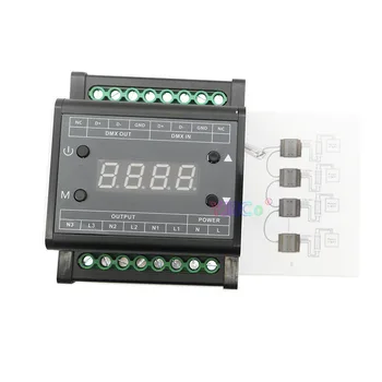DMX302 מתח גבוה DMX Triac LED דימר בהירות פנל LED אור בקר AC110V 220V 50Hz/60Hz פלט 3CH 1A/CH