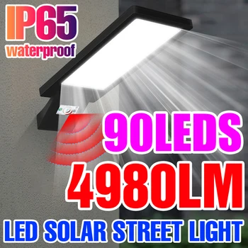 IP65 LED סולארית רחוב אור PIR חיישן תנועה חיצוני תאורת מופעל על אור השמש עמיד למים מנורת קיר LED חיצוני מנורה סולרית