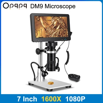 Oqpqp DM9 200X-1600X גבוהה Maginfication 1080P מעמד מתכת LCD 7 אינץ מיקרוסקופ דיגיטלי מצלמת וידאו בשביל הלחמה תיקון