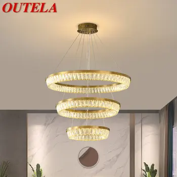OUTELA נורדי תליון קריסטל אור Led המודרני טבעות יוקרה יצירתי נברשת המנורה לחיות בחדר האוכל וילה עיצוב