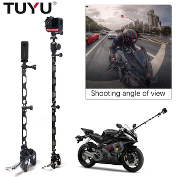 TUYU אופנוע אופניים ירי סגסוגת אלומיניום Selfie חדרגל עבור Insta360 2 אחד R X2 GoPro Hero 9 אביזרים למצלמה