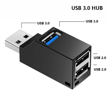 USB 3.0 HUB 2.0 מתאם מאריך מיני מפצל 3 יציאות מחבר במהירות גבוהה עבור מחשב נייד דיסק U Card Reader