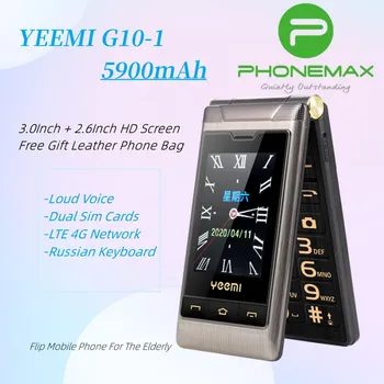 YEEMI G10-1 LTE 4G WCDMA 3G היפוך טלפון נייד אמיתי 1800mAh סוללה כפול להציג כרטיסי SIM כפולים גדולים הסלולר מפתח עבור קשישים