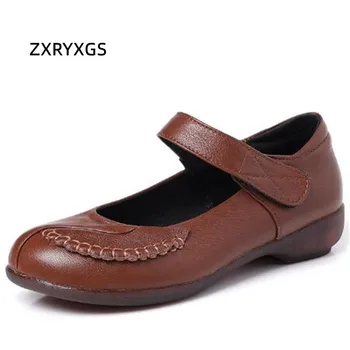 ZXRYXGS 2023 באיכות טובה פרה אמא דירות נוחות רכה הבלעדי גודל גדול בגיל העמידה, קשישים, נשים נעליים שטוחות נעליים מזדמנים