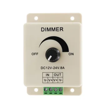 אור LED דימר מתג אור אספקת חשמל בקר DC 12V 24V 8A בהירות מתכווננת מנורת הרצועה הנהג LED אור D1