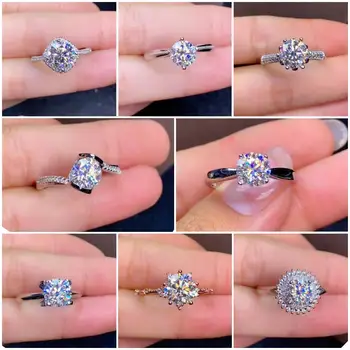 באיכות גבוהה Moissanite הטבעת S925 כסף סטרלינג בסדר אופנה תכשיטים לחתונה עבור נשים משלוח חינם MeiBaPJ FS