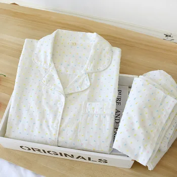 גברת פיג 'מה גזה כותנה מכנסי פיג' מה של נשים משוחרר חליפת פיג ' מה 2022 האביב החדש Nightwear Pijama Feminino שירות הביתה