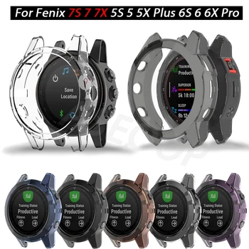 הגנה במקרה של Garmin Fenix 7 7 X 6 6 6XPro 5S 5 5XPlus שעון חכם מגן מסגרת רכה ברור כשמש TPU כיסוי Ultra Fit