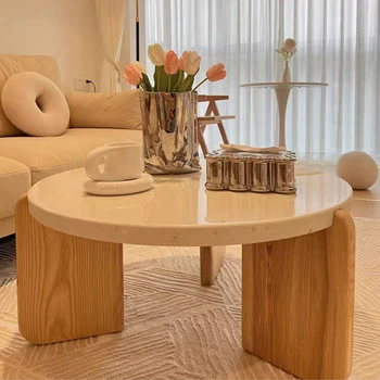 המודרנית סביב שולחנות קפה קונסולה הסלון נורדי מעצב שולחן נמוך מעץ רגליים קטנות שולחנות משחק באס ריהוט הסלון.