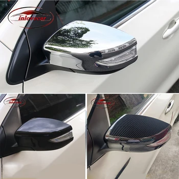 המכונית בצד המראה האחורית לכסות לקצץ מדבקה אביזרי רכב עבור ניסאן פולסר 2014 2015 2016 2017 ABS Chrome פחמן שחור אדום