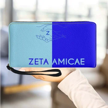 זטה Amicae מעצב מותג מזדמן מיני הארנק אופנה כחול עור PU צמיד רוכסן המצמד באיכות גבוהה נסיעות בעל כרטיס