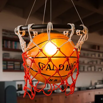 יצירתי כדורסל תליון מנורה מסעדה התעמלות ספורט נושאים חנות בגדים זכוכית תלויה אור עיצוב הבית Hanglamp