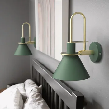 מעצבים מודרניים מנורות קיר נורדי Macaron מראה פנס קיר גופי תאורה עבור הסלון, חדר השינה ליד המיטה אורות Luminaire