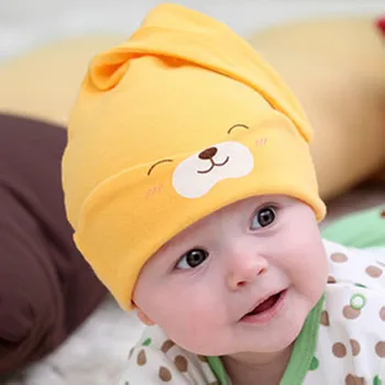 מקסים היילוד פעוט, פעוטות, בנים ובנות כובע חמוד תינוק כותנה קשר לישון כובע מתאים 0-24M