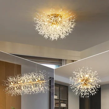 נברשת אורות LED מודרני זהב התקרה תליון אור החיים בחדר האוכל Ligthing הברק עיצוב מקורה חדר השינה תלוי