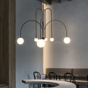 נורדי הסלון בבית LED זכוכית, נברשות יוקרה השינה מסעדה תאורת מטבח מודרני דירה קטנה תלויות מנורות L