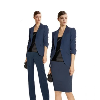 נשי חליפה אלגנטית המדים 2 חתיכות להגדיר שרוול ארוך רשמיות עבודת משרד ללבוש חליפות נשיות תחפושת פאטאל