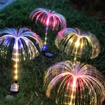 סולארית LED צבעונית מדוזה מנורה עמיד למים האווירה אור חיצוני חצר גינה מרפסת דשא קישוט אורות גן