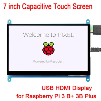 פאי פטל 7 אינץ 1024x600 USB HDMI צג LCD מסך מגע קיבולי בעל תיק עבור Raspberry Pi 4 3 B+ 3B בנוסף 2B PI3 PI2