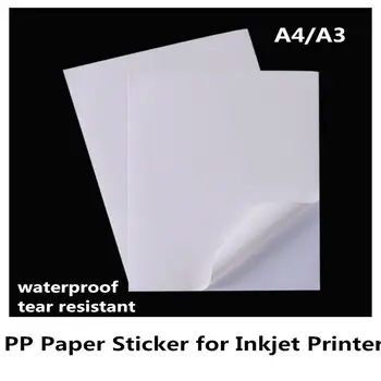 A4/A3 גודל מט/מבריק משטח עמיד למים עמ נייר מדבקה עבור מדפסת הזרקת דיו