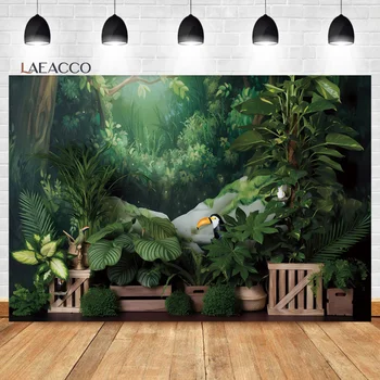 Laeacco חוג ירוק יער בתולה יום הולדת זירת צילום רקע תינוק מקלחת דיוקן מותאם אישית תמונה רקע