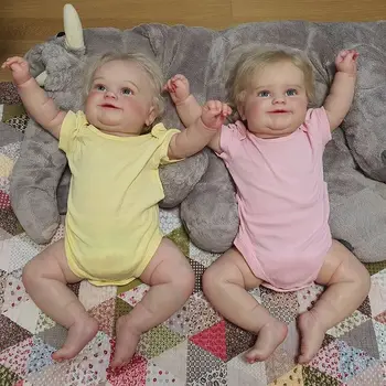 NPK שתי גודל גרסה מחדש הפעוט פופולרי תאומות חמודות בובת ילדה מאדי עם מושרש את השיער רך להתכרבל הגוף באיכות גבוהה בובה