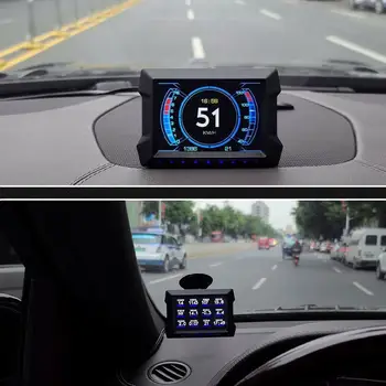 OBD2 GPS ברכב מד מהירות הראש תצוגה דיגיטלית עם מסך גדול מתכת ננוטכנולוגיה מעל למהירות אזעקה מהירות אזעקה טמפרטורת המים