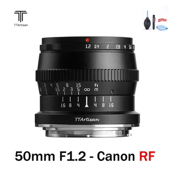 TTArtisan 50mm F1.2 APS-C עדשת Canon EOS R RP RF הר מצלמות R5 R6 MF דיוקן ראש עדשה