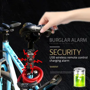 USB לטעינה אלחוטית אזעקה מרחוק רטט אופנוע אופניים אבטחה נגד גניבות.