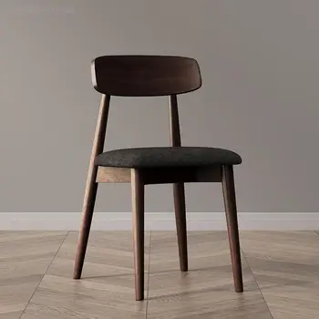 אופנתי כסאות אוכל חום בד חומר עץ בחדר האוכל הכיסא המשחק מעצב נורדי Muebles Para El Hogar ריהוט הבית