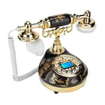 טלפון בבית רטרו וינטג טלפונים ישנים קרמיקה עתיקים שולחן העבודה פתול קווי טלפון עם שיחה מזוהה קבוע הטלפון בבית מלון