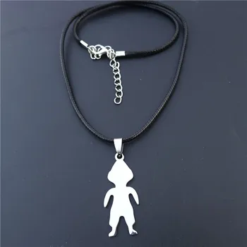 ילד או גבר השרשרת 201 אל-חלד עם תליון של ילד לילד להבין את זכר תכשיטים עם 45cm שחור 50 ס 