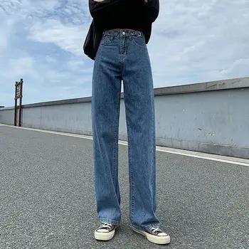 נשים גבוהה המותניים ג 'ינס בתוספת גודל סגנון רחוב המותניים מתכווננת רצועת הקיץ דק מכנסי ג' ינס כותנה רופף מצופה בציר שטף