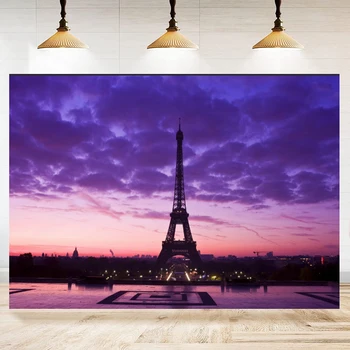 פריז חשכה מגדל אייפל צילום רקע באנר תא צילום אביזרים פריז בלילה תצוגת קיר רקע פוסטר